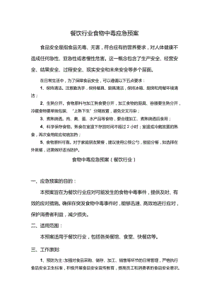 餐饮行业食物中毒应急预案.docx