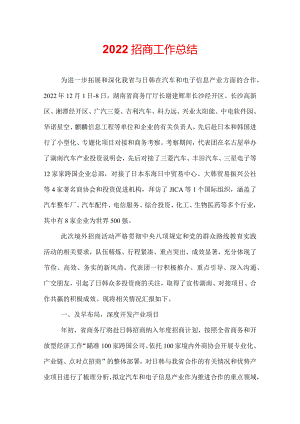 2022招商工作总结.docx