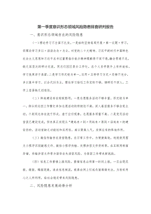 第一季度意识形态领域风险隐患排查研判报告.docx