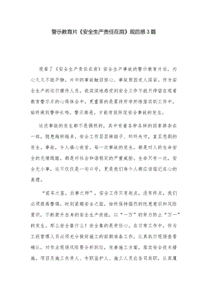 警示教育片《安全生产责任在肩》观后感3篇.docx