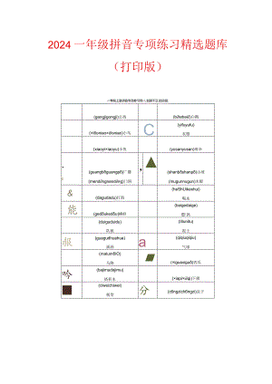 2024一年级拼音专项练习精选题库（打印版）.docx