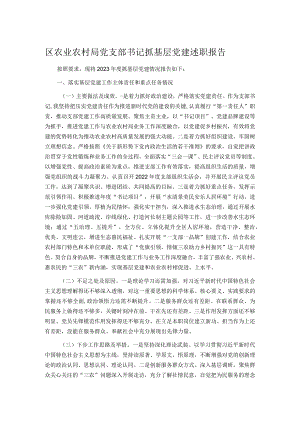 区农业农村局党支部书记抓基层党建述职报告.docx