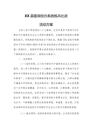 XX县医保经办系统练兵比武活动方案.docx