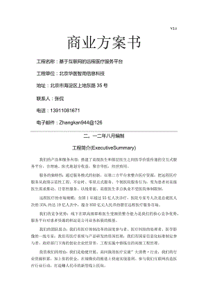 华医聚合商业实施计划书模板.docx