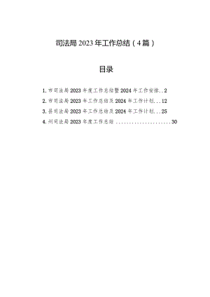 2023年工作总结（司法局）（4篇）.docx