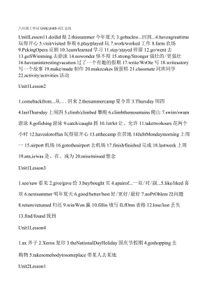 六年级上1-5单元 词汇 总结.docx