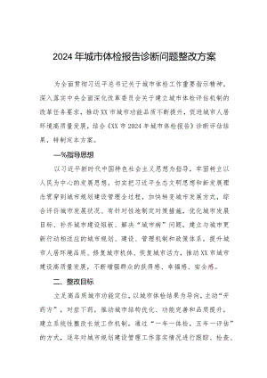 2024年城市体检报告诊断问题整改方案.docx