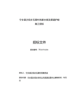 水库及渠道护砌工程招投标书范本.docx