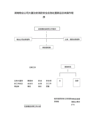 湖南物业公司大厦治安消防安全应急处置联运总体操作程序.docx