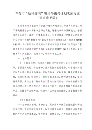 界首市“秸秆变肉”暨肉牛振兴计划实施方案.docx