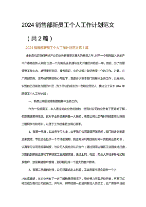 2024销售部新员工个人工作计划范文.docx