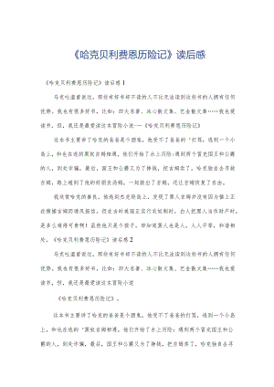 《哈克贝利费恩历险记》读后感.docx