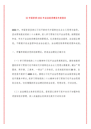 XX市国资委20XX年法治政府建设年度报告.docx