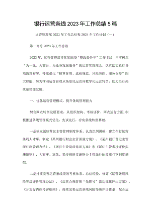 银行运营条线2023年工作总结5篇.docx