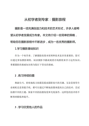 从初学者到专家：摄影旅程.docx
