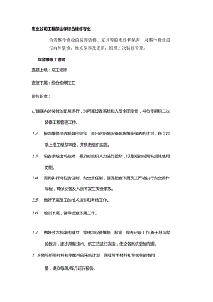 物业公司工程部运作综合维修专业.docx