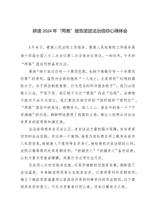 （3篇）学习研读2024年“两高”报告坚定法治信仰心得体会.docx