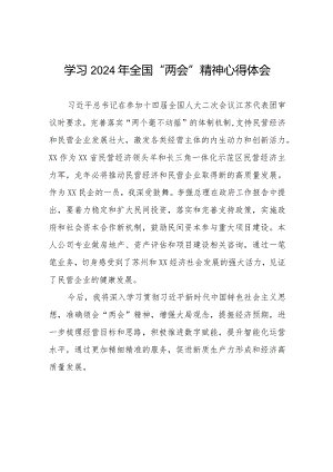 学习2024年全国“两会”精神心得体会模板二十篇.docx
