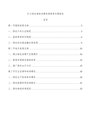 扩大绿色智能消费政策框架专题报告.docx
