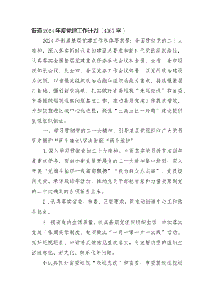 街道2024年度党建工作计划要点.docx