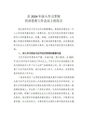 在2024年深入学习贯彻经济思想工作会议上的发言.docx