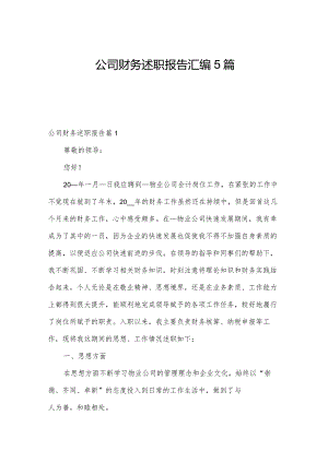 公司财务述职报告汇编5篇.docx