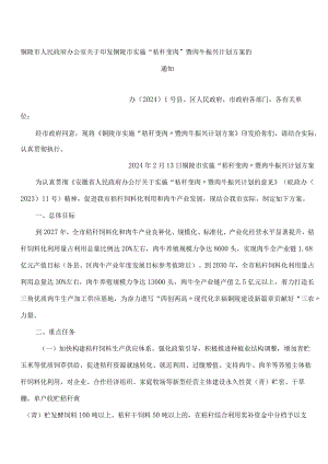 铜陵市人民政府办公室关于印发铜陵市实施“秸秆变肉”暨肉牛振兴计划方案的通知.docx