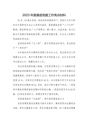 2023年度基层党建工作亮点材料.docx