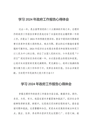2024年两会《政府工作报告》学习体会发言稿40篇.docx