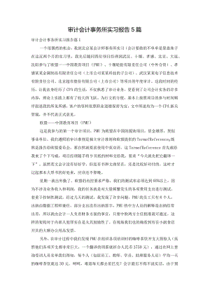 审计会计事务所实习报告5篇.docx
