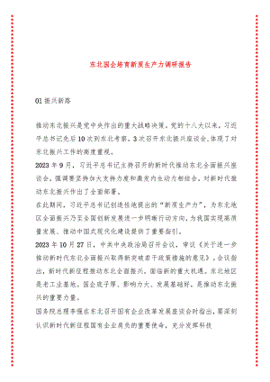 东北国企培育新质生产力调研报告.docx