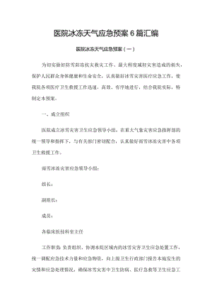 医院冰冻天气应急预案6篇汇编.docx