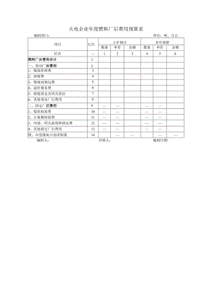 火电企业年度燃料厂后费用预算表.docx