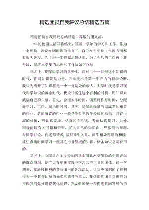 精选团员自我评议总结精选五篇.docx