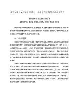 工业领域绿色低碳技术应用案例7 橡胶V带硫化闪蒸汽、冷凝水回收利用系统改造项目.docx