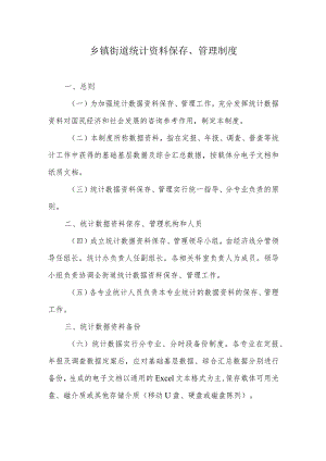 乡镇街道统计资料保存、管理制度.docx
