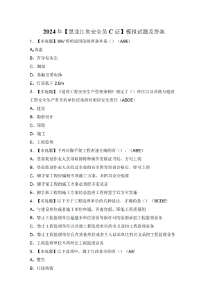 2024年【黑龙江省安全员C证】模拟试题及答案.docx