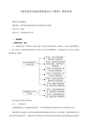 《城市轨道交通电梯系统运行与维护》课程标准.docx