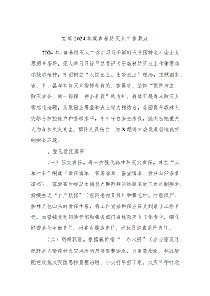 X镇2024年度森林防灭火工作要点.docx