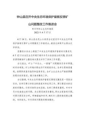 钟山县召开中央生态环境保护督察反馈矿山问题整改工作推进会.docx