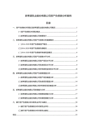 【《新希望乳业股份有限公司资产负债表探析案例（论文）》12000字】.docx