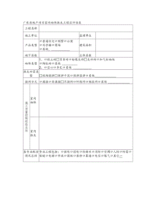 广东房地产项目室内砌体抹灰工程后评估表.docx
