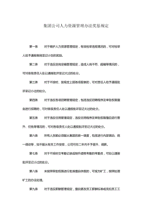 集团公司人力资源管理办法奖惩规定.docx