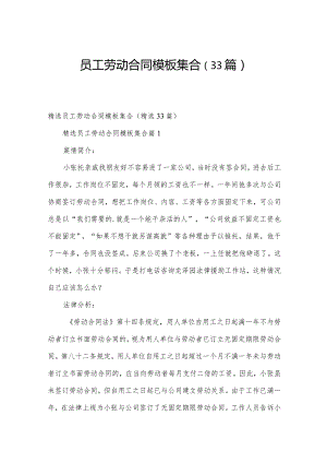 员工劳动合同模板集合（33篇）.docx