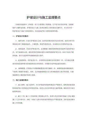 护坡设计与施工监理要点.docx