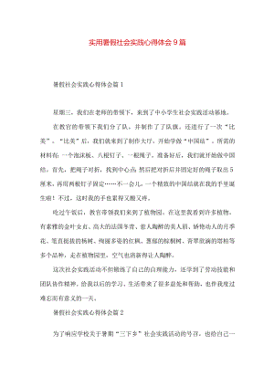 实用暑假社会实践心得体会9篇.docx