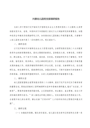 兴唐幼儿园党支部调研报告.docx