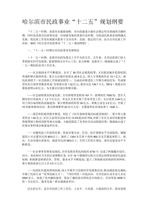 哈尔滨市民政事业“十二五”规划纲要.docx