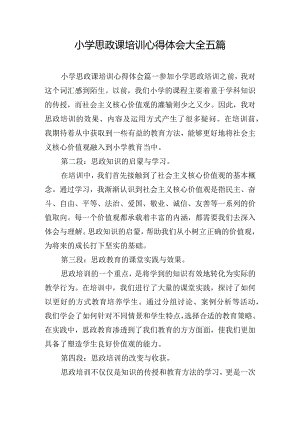 小学思政课培训心得体会大全五篇.docx