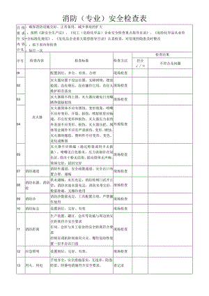 公司企业消防（专业）安全检查表.docx